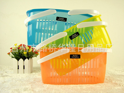 【廠家批發(fā) 塑料日用平 多用途 手提購(gòu)物籃子 裝物品籃子 464】?jī)r(jià)格,廠家,圖片,家用購(gòu)物籃、袋、車(chē),臺(tái)州市路橋華隆日用品廠-